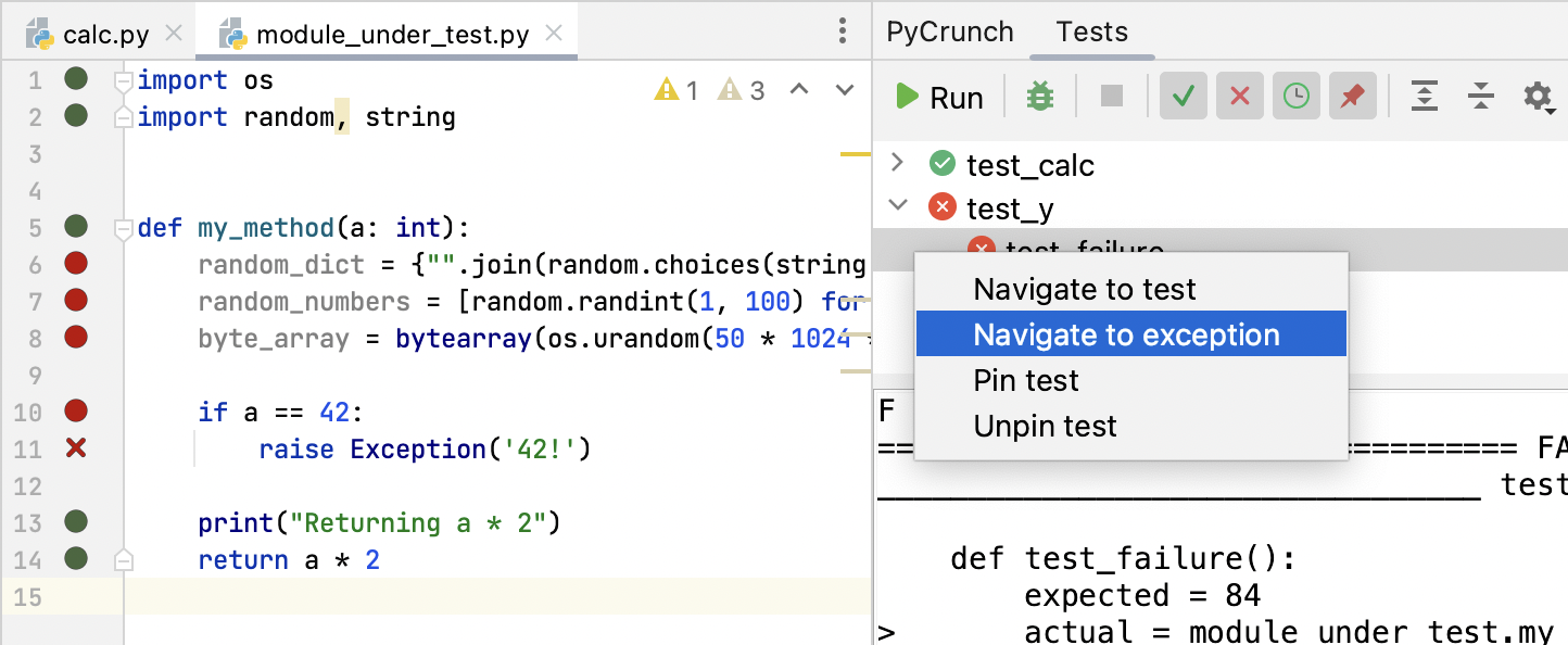 PyCrunch - Python Continuous Test Runner and TDD assistant