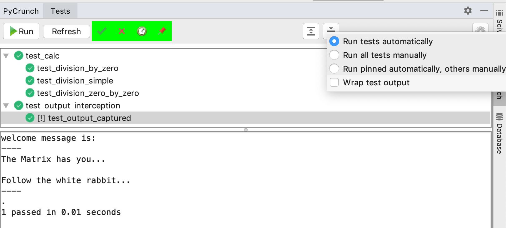 PyCrunch - Python Continuous Test Runner and TDD assistant